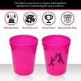 thumbnail image 4 of Rolling Sands 16 oz Reusable Plastic Cups, 50 Pack, USA Made, BPA Free Dishwasher Safe Hot Pink Tumblers, 4 of 8
