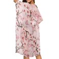 thumbnail image 4 of HELLHERO Loose Bathing Suit Cover Up for Vacation High Quality Fabrics Cardigan Long Kimono Cover Ups for Swimwear Women Butterfly Garden, 4 of 6
