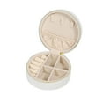 thumbnail image 5 of Holloyiver Travel Jewelry Box, Velvet Mini Jewelry Organizer, Small Jewelry Case for Girls Women, Jewelry Storage Box for Rings Earrings Necklace (Circular, 4.1x4.1x1.7Inch), 5 of 8