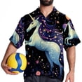 thumbnail image 4 of Starry Unicorn Men's Casual Hawaiian Shirts, Printed Button Down Short Sleeve Summer Beach Tops with Spread Collar - Unisex, 4 of 6
