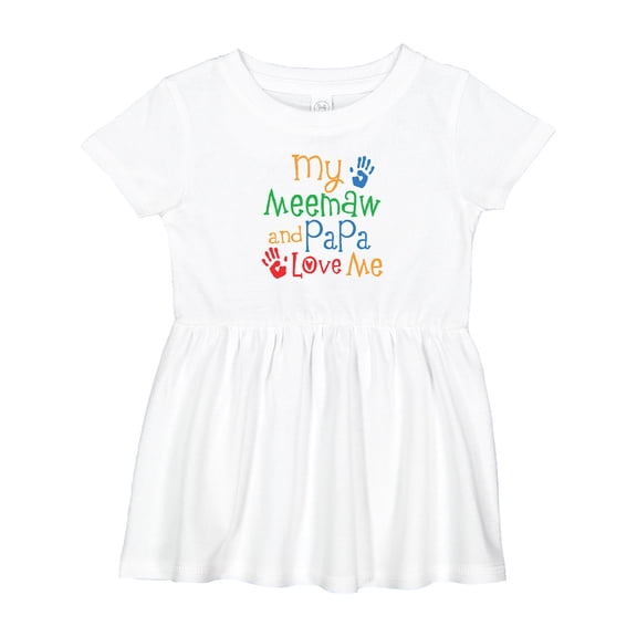 Inktastic Meemaw and Papa Love Me Girls Baby Dress
