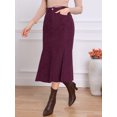 thumbnail image 4 of DARING DIVA Women's High Waisted Bodycon Mermaid Skirts X-Small Burgundy, 4 of 6
