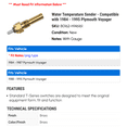thumbnail image 2 of Water Temperature Sender - Compatible with 1984 - 1995 Plymouth Voyager 1985 1986 1987 1988 1989 1990 1991 1992 1993 1994, 2 of 2
