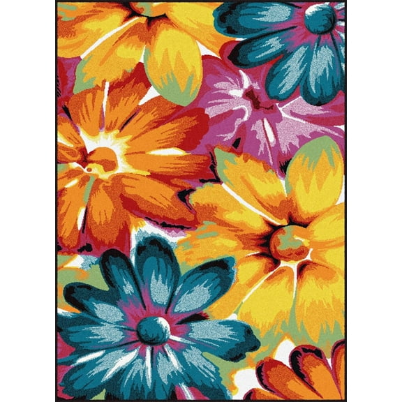Tayse Symphony Area Rug SMP1005 Contemporary Multi Petals Buds 7' 10" x 10' 3" Rectangle