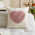 thumbnail image 3 of Soft Plush LOVE Embroidery Heart Cushion Covers Multiple Heart Patterns Perfect for Valentine’s Day Decor Pillow Cases(Pillow Insert Not Included), 3 of 5