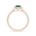 thumbnail image 2 of ANGARA Lab Grown Round Emerald Halo Ring with Diamond Accents for Women in 14K Rose Gold (Size-6mm) | May Birthstone, Birthday, Anniversary, Jewelry Gift for Women | Lab-Grown Emerald Ring, 2 of 7
