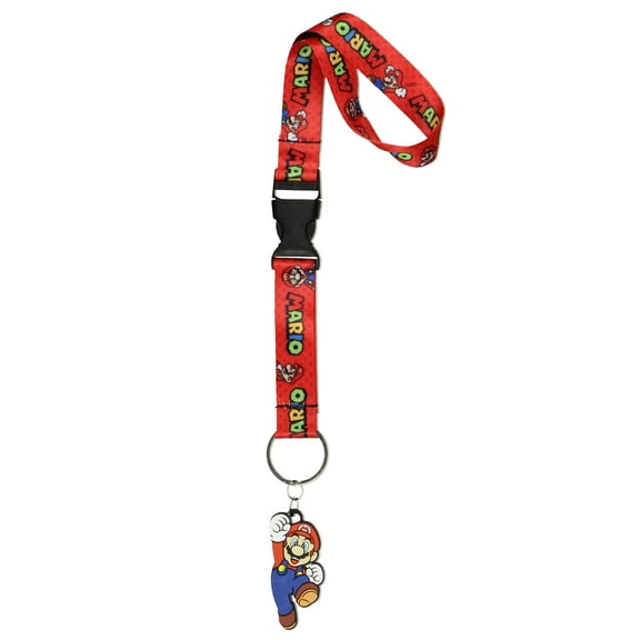 Super Mario Wrist Lanyard Wristlet Keychain Nintendo Games Breakaway Lanyard for Car Keys, Wallet, Cell Phone, Travel