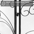 thumbnail image 5 of Best Choice Products 3-Panel 55x33in Wrought Iron Fireplace Safety Screen Decorative Scroll Spark Guard Cover - Black, 5 of 8