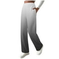 thumbnail image 3 of Frostluinai Women Fleece Lined Pants with Pockets Wide Leg Winter Thermal Work Trousers Dressy Casual Gradient Sweat Pants, 3 of 10