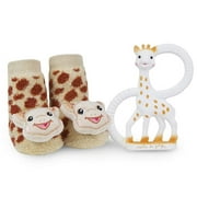 Sophie la Girafe Teething Ring and Waddle Rattle Socks Baby Gift Set