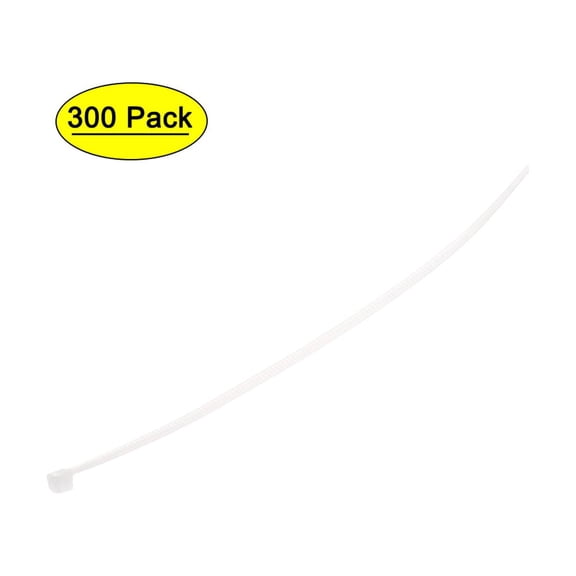 5 Inch x 0.07 Inch White Cable Zip Ties Self-Locking Nylon Tie Wraps 300 Pack