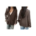 thumbnail image 3 of Women'S Oversized Chunky Knit Cardigan Fashion Long Sleeve Front Open Sweater Fall Winter Outerwear Brown S, 3 of 7