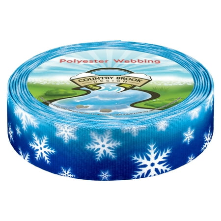 Country Brook Design® 1 1/2 inch Winter Wonderland Polyester Webbing, 5 Yards