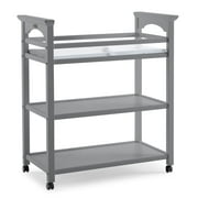 Angle View: Graco Lauren Changing Table with Water-resistant Pad and Safety Straps Included, Pebble Gray