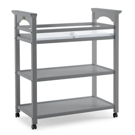 Graco Lauren Changing Table with Water-resistant Pad and Safety Straps Included, Pebble Gray