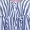 thumbnail image 5 of Womens Tops Striped Puff Sleeve Stand Collar Loose Blouse Spring Summer Shirts for Women Blue L, 5 of 6