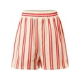 thumbnail image 4 of Riforla Women's Fashion Striped Casual Elastic Waist Pocket Shorts for Women Khaki M, 4 of 8