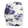 thumbnail image 3 of Doublju Women's Casual Stretchy Bodycon Pencil Mini Skirt IVORYLAVENDER M, 3 of 3