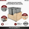 thumbnail image 5 of Rev-A-Shelf 4WCSC-1835DM-2 Double 35 Qt Pullout Cabinet Waste Containers, 5 of 11