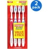 Colgate Extra Clean Flexible Grip Adult Manual Toothbrush, Medium, 4 Pack