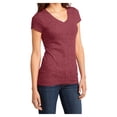 thumbnail image 4 of Yellow Rooster Women's Juniors Very Important V-Neck Cotton/Polyester Tee Heathered Red 2XL, 4 of 6