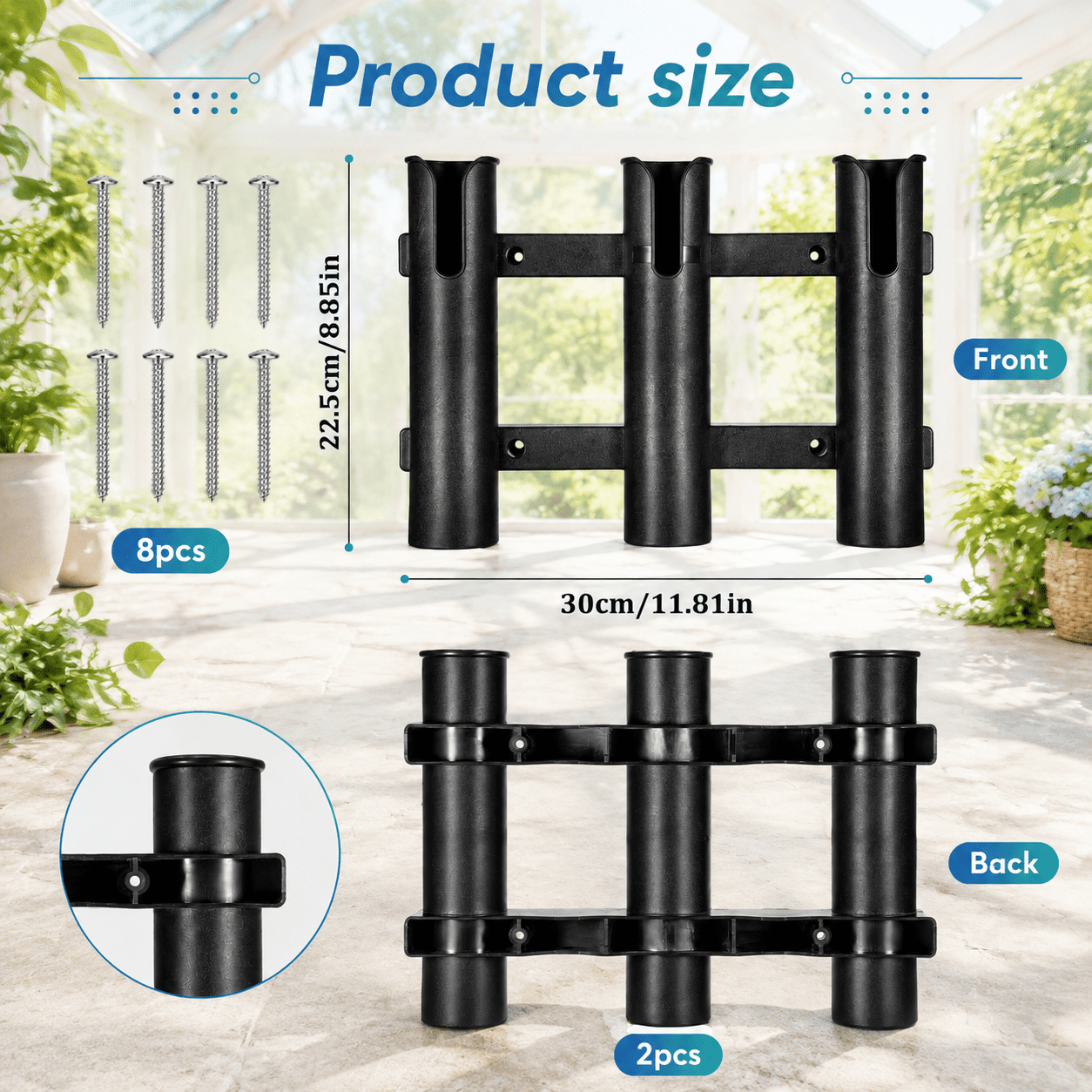 2 Rod Holders For Fishing Boat With Screws