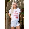 thumbnail image 3 of Follow Your Heart Cute Valentines Day Women's Graphic T Shirt Tees Brisco Brands X, 3 of 5