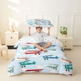 thumbnail image 2 of Erosebridal Colorful Cartoon Airplane Twin Bedding,Multicolor Aircraft Theme Duvet Cover Set For Boys Kids 2pcs,No Comforter,Reversible, 2 of 6