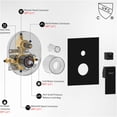 thumbnail image 2 of JERFIT 12 Inch Matte Black Shower System with Rain Shower Head & Handheld Spray, Pressure Balance Valve, Wall Mounted Bathroom Faucet Set in Modern Finish, 2 of 8