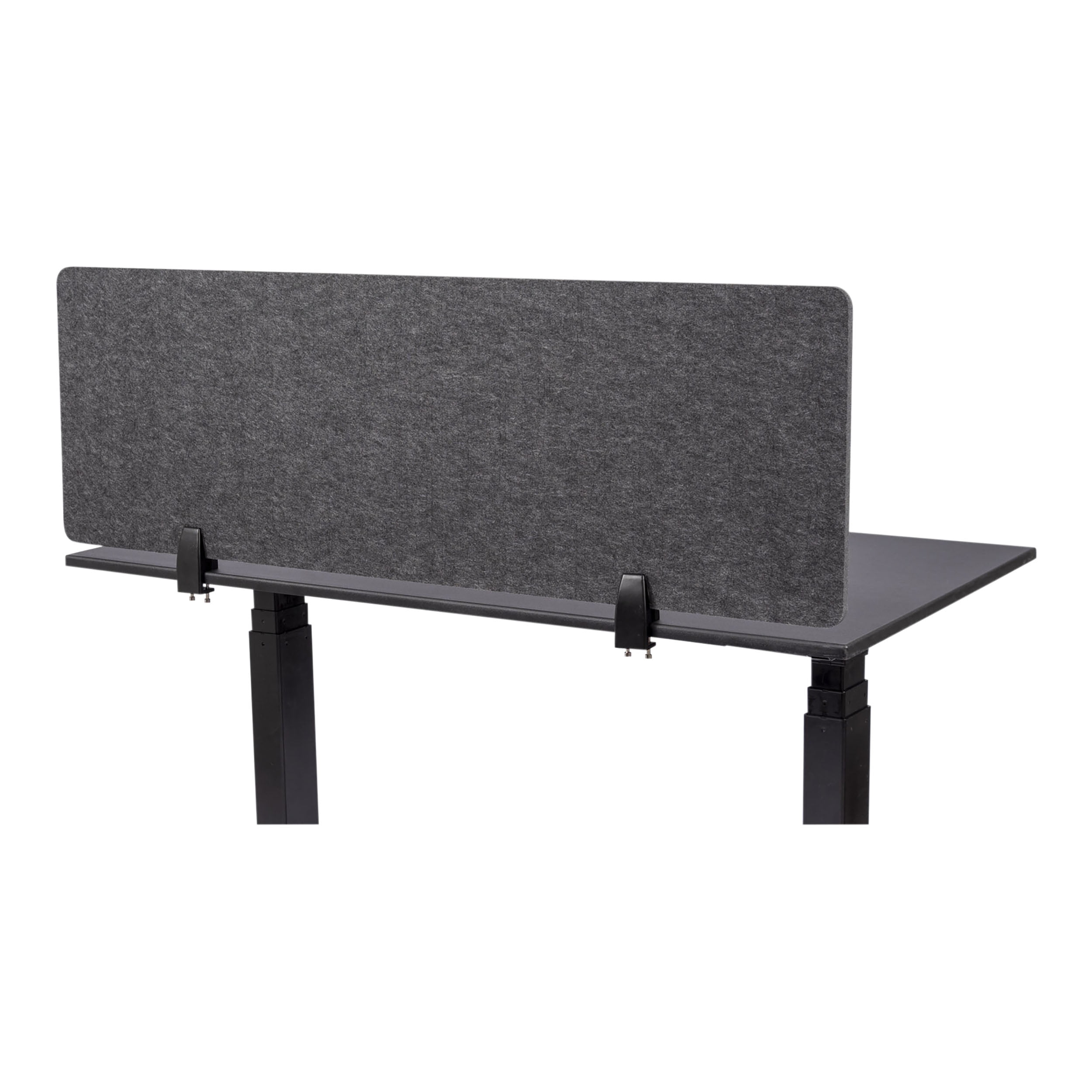 Stand Up Desk Store ReFocus Raw ClampOn Acoustic Desk Divider Mounted
