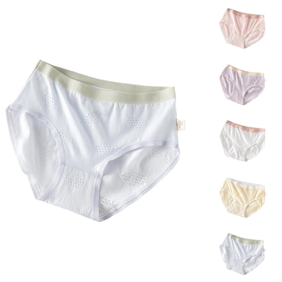Ashirexll Womens Cotton Underwear, Ladies Underwear Panties, Mid Waist Womens Panties Comfortable Briefs