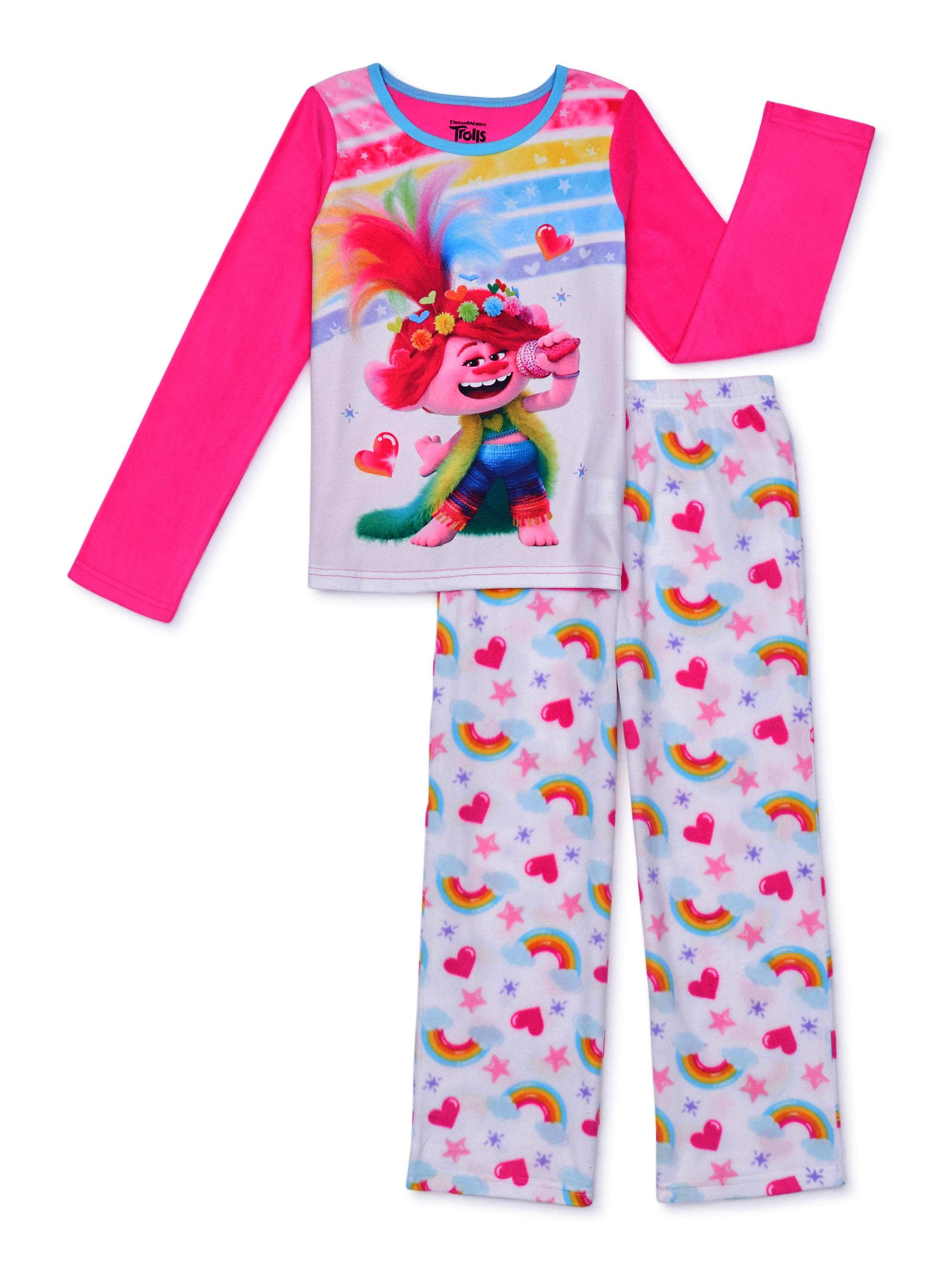 Sleepwear Pajama Trolls Poppy Toddler Boy Flannel Tight Fit Size 4/5 2PCS