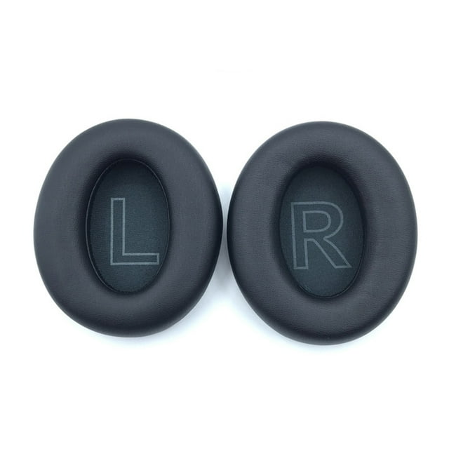 Cateissary Almohadillas para auriculares Funda de cuero PU Cancelación de ruido Auriculares Esponja Almohadillas para los oídos con hebilla Cables de audio/vídeo Q20/Negro