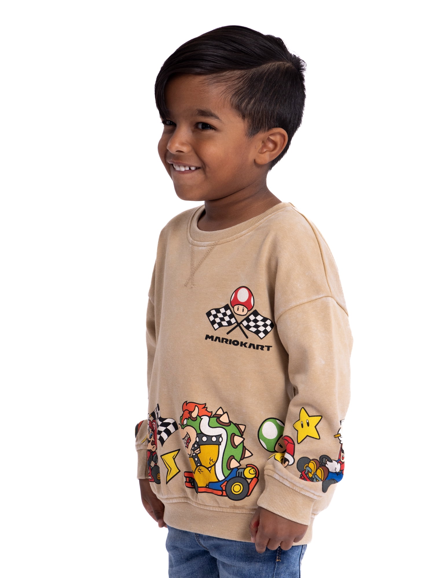 Mario Kart Toddler Boys Pullover Sweatshirt with Long Sleeves, Sizes 12M-5T