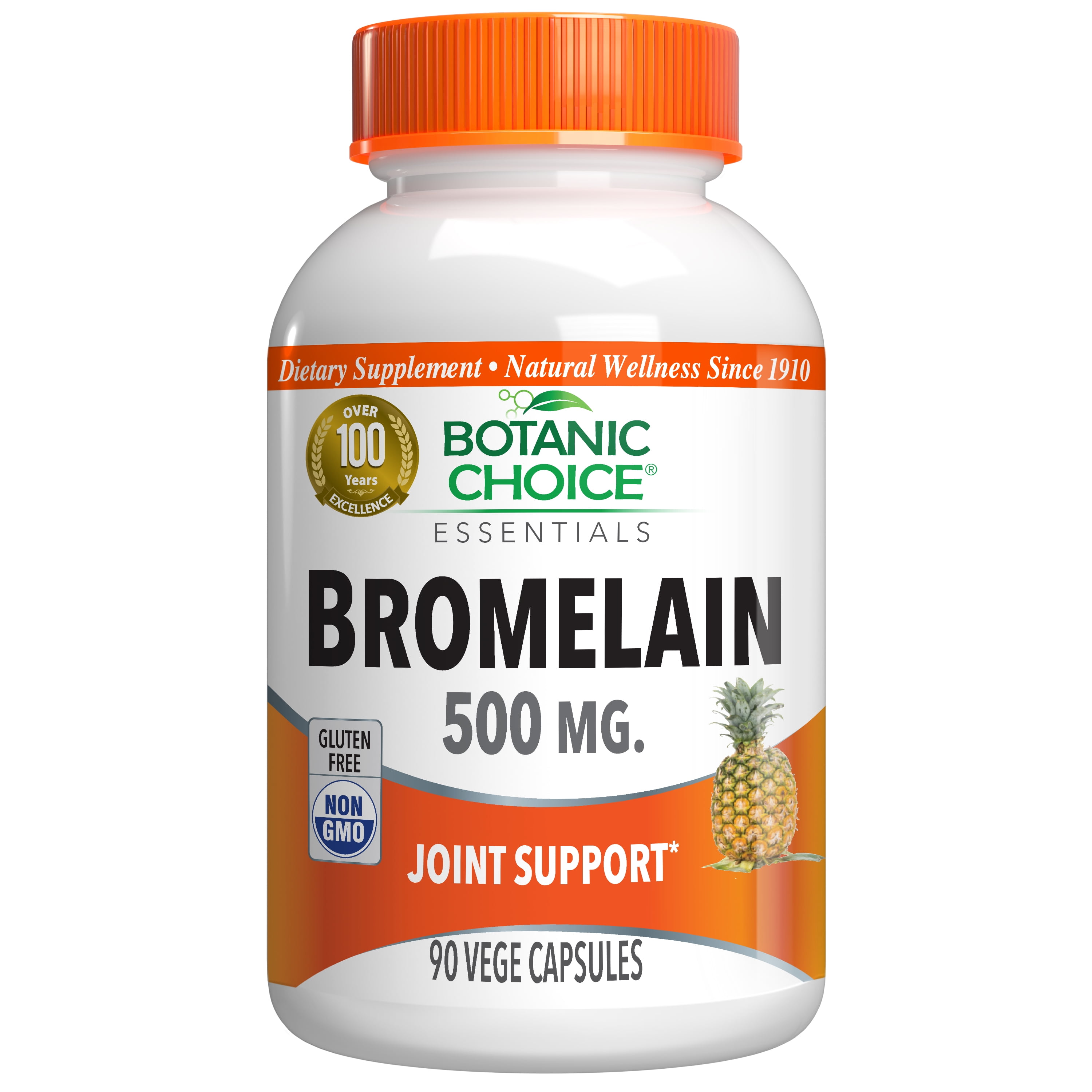 Botanic Choice Bromelain Capsules 500 mg. Joint Herbal Supplement, 90