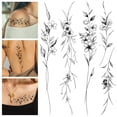 thumbnail image 1 of Tatuajes temporales Leesgel 12 hojas de flores negras enredadera 22x4 cm, 1 of 7