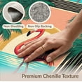 thumbnail image 6 of ODIKA 8'x10' Washable Area Rug Non-Slip Chair-Friendly Mat Door Arch Striped Border Pcs Motif Boho Botanical Welcome Retro Refined for Dining Room, Large Office, Lounge, 6 of 7