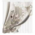 thumbnail image 2 of Ambesonne Floral Shower Curtain, Spring Themed Butterfly Leaf, 69"Wx70"L, Taupe Grey, 2 of 4
