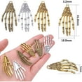 thumbnail image 3 of 30pcs Skeleton Skull Hand Charms Tibetan Alloy Hand Claw Pendants Punk Horror Bone Claw DIY Accessories for Necklace Bracelet Jewelry Making Halloween Party Decoration, 3 Colors, 3 of 7