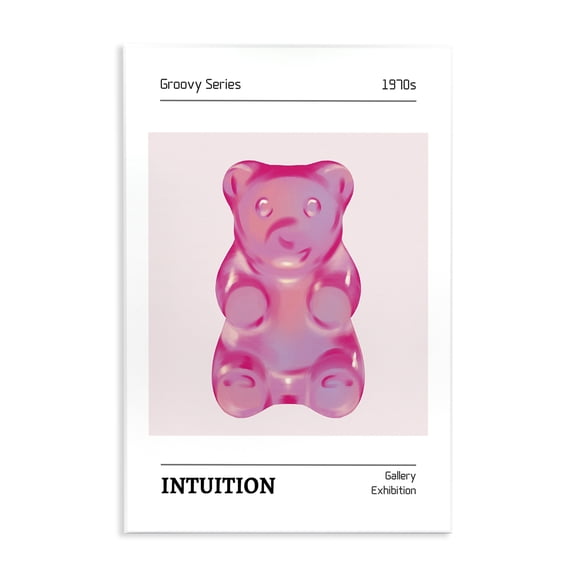 Stupell Industries Intuition Phrase Candy Bear Fashion Painting Unframed Art Print Wall Art, 10 x 15