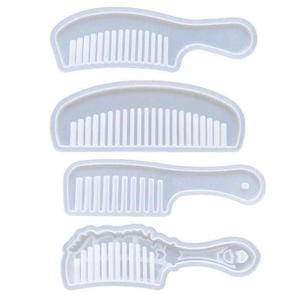 Milue 4PCS Epoxy Resin Moulds Silicone Crafts Molds Comb Shaped Resin Casting Moulds
