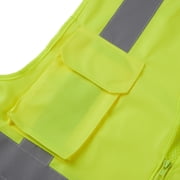3C Products ANSI/ISEA 107-2015 Class 2 Safety Green Cool Mesh Safety Vest w/ Zipper Closure and 4 Outside Pockets / Solid Front & Mesh Back- SV2100-3XL