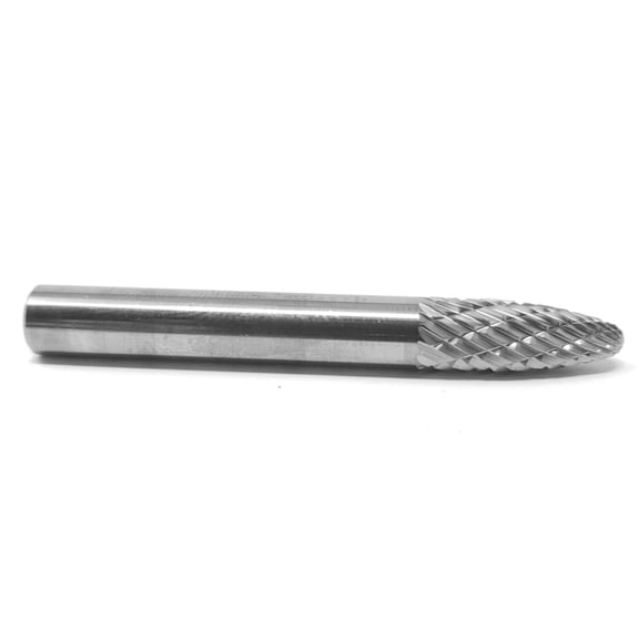 SF-1 Double Cut Tree Radius End 1/4" x 5/8" Carbide Burr Bur Tool Die Grinder Bit 1/4" Shank