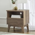 thumbnail image 3 of Modway Render Modern Particleboard Wood Nightstand - Walnut Finish, 3 of 7