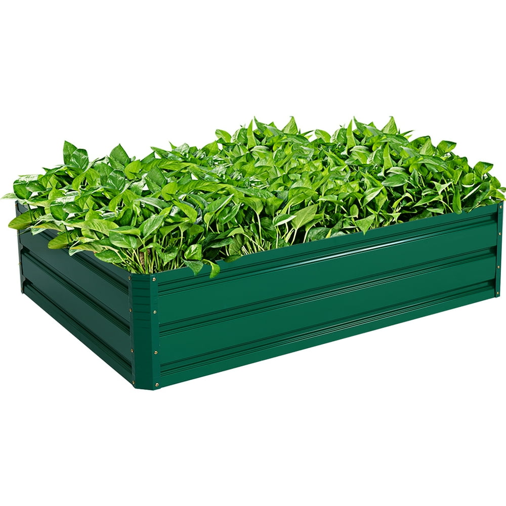 Costway 47"x35.5" Patio Raised Garden Bed Vegetable Flower Plant Dark