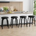 thumbnail image 3 of Swivel Bar Stools Set of 2, Counter Height Backless 26-Inch Kitchen Island Stools, 3 of 10