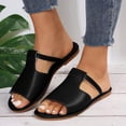 thumbnail image 2 of Wensltd Summer Sandals for Women Black Flats Indoor Outdoor Stylish Comfort Walking Sandals Wide Width Shoes, 2 of 9