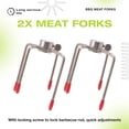 thumbnail image 5 of 2 Piezas Barbacoa Asadores Carne Tenedores Abrazadera Parrilla AlbóNdigas Acero Inoxidable Brocheta, 5 of 5