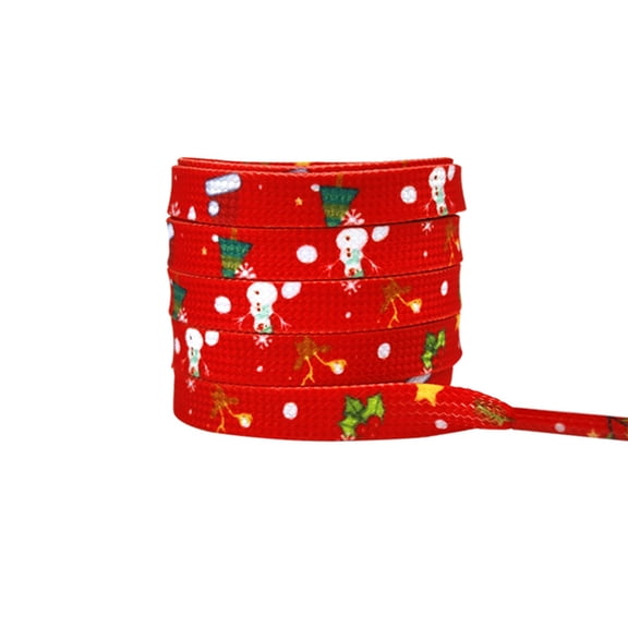 Flat Printed Shoelaces,Christmas Themed Thin Flat Shoelaces,Shoe Laces for Sneakers