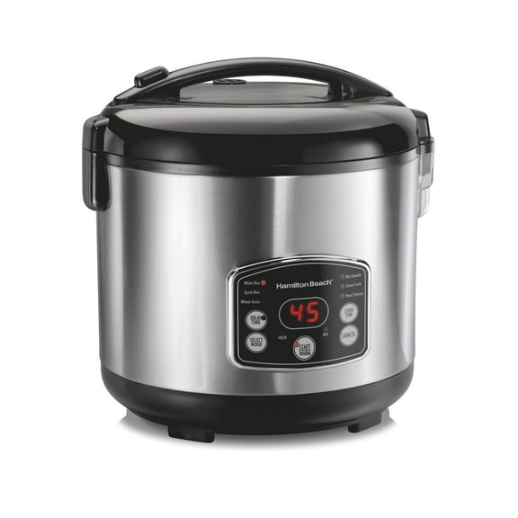 Hamilton Beach 14 Cup Rice Cooker & Hot Cereal Cooker, Stainless Steel